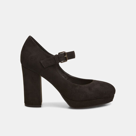 Zapatos de salón con tacón ancho y plataforma, Negro Zapatos de salón con tacón ancho y plataforma, Negro